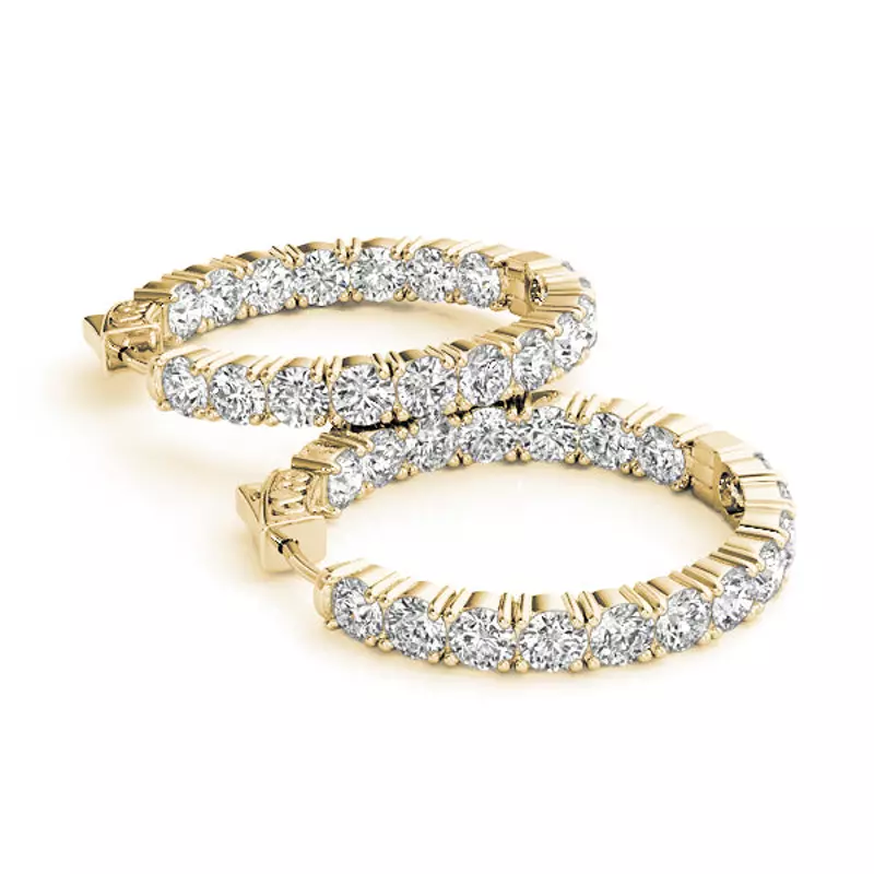 14K Yellow Gold Endless Lab Diamond Hoop Earrings (5 2/5 ct. tw.)